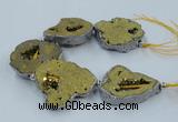 CNG2327 7.5 inches 35*40mm - 45*50mm freeform druzy agate beads