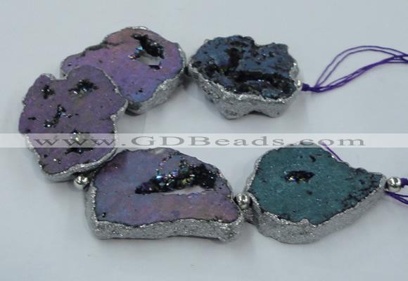 CNG2332 7.5 inches 35*40mm - 45*50mm freeform druzy agate beads