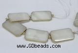 CNG2460 7.5 inches 30*50mm - 32*55mm faceted rectangle agate beads