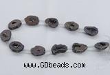 CNG2485 15.5 inches 15*20mm - 20*25mm freeform plated druzy agate beads