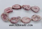 CNG2493 15.5 inches 30*40mm - 40*50mm freeform plated druzy agate beads