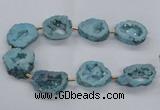 CNG2494 15.5 inches 30*40mm - 40*50mm freeform plated druzy agate beads