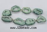 CNG2495 15.5 inches 30*40mm - 40*50mm freeform plated druzy agate beads