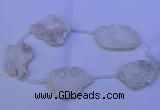 CNG2755 15.5 inches 28*35mm - 40*45mm freeform plated druzy agate beads