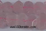 CNG2827 15.5 inches 10*14mm - 13*18mm faceted nuggets rose quartz beads