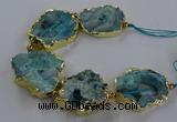 CNG2868 8 inches 35*40mm - 40*50mm freeform druzy agate beads