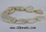 CNG2888 15.5 inches 25*30mm - 30*35mm freeform plated druzy agate beads