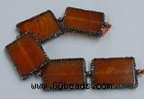 CNG2921 7.5 inches 35*45mm rectangle agate gemstone beads wholesale