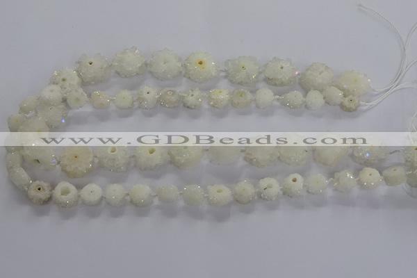 CNG2934 15.5 inches 8*10mm - 15*18mm freeform plated druzy agate beads