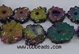 CNG2938 15.5 inches 8*10mm - 15*18mm freeform plated druzy agate beads