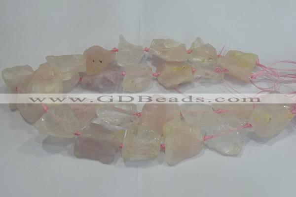 CNG3016 15.5 inches 15*20mm - 22*30mm nuggets rose quartz beads