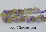 CNG3022 15*20mm - 22*30mm nuggets amethyst & lemon quartz beads