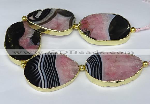 CNG3038 7.5 inches 35*45mm - 40*55mm freeform druzy agate beads