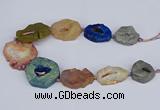 CNG3096 15.5 inches 25*30mm - 35*50mm freeform plated druzy agate beads