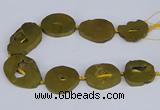 CNG3101 15.5 inches 25*30mm - 35*50mm freeform plated druzy agate beads