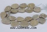 CNG3141 15.5 inches 22*30mm - 28*40mm freeform plated druzy agate beads