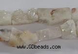 CNG3150 15.5 inche 8*15mm - 11*20mm freeform plated druzy agate beads