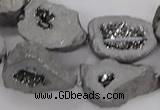 CNG3161 15.5 inches 13*18mm - 18*25mm freeform plated druzy agate beads