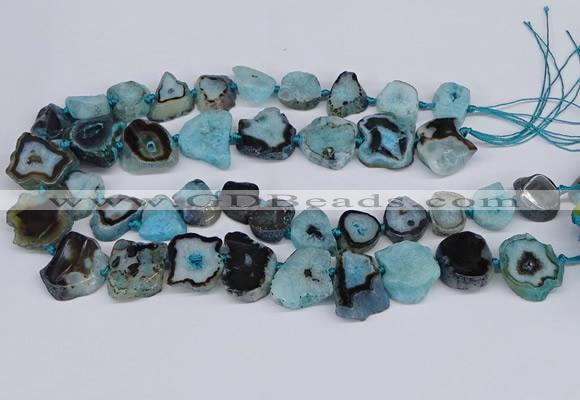 CNG3170 15.5 inches 15*20mm - 25*30mm freeform druzy agate beads