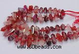 CNG3204 10*25mm - 12*45mm faceted nuggets pink quartz beads