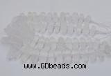 CNG3208 10*25mm - 12*45mm faceted nuggets matte white crystal beads