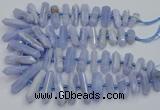 CNG3209 15.5 inches 10*25mm - 12*45mm faceted nuggets blue lace agate beads