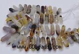 CNG3210 15.5 inches 10*25mm - 12*45mm faceted nuggets Montana agate beads