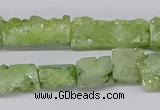 CNG3254 15.5 inches 8*15mm - 11*20mm freeform plated druzy agate beads