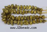 CNG3267 10*15mm - 20*30mm nuggets plated white crystal beads