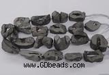 CNG3290 25*30mm - 28*45mm freeform plated druzy agate beads