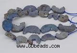 CNG3309 20*30mm - 30*45mm freeform plated druzy agate beads