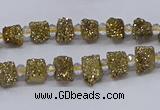 CNG3325 15.5 inches 4*6mm - 8*10mm nuggets plated druzy agate beads