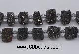 CNG3330 15.5 inches 4*6mm - 8*10mm nuggets plated druzy agate beads