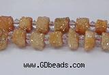 CNG3334 15.5 inches 6*8mm - 10*14mm nuggets plated druzy agate beads