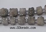 CNG3335 15.5 inches 6*8mm - 10*14mm nuggets plated druzy agate beads