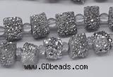 CNG3336 15.5 inches 6*8mm - 10*14mm nuggets plated druzy agate beads