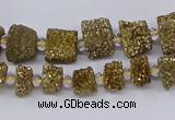 CNG3337 15.5 inches 6*8mm - 10*14mm nuggets plated druzy agate beads