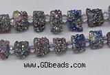 CNG3339 15.5 inches 6*8mm - 10*14mm nuggets plated druzy agate beads