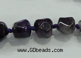 CNG337 15.5 inches 8*10mm - 15*18mm faceted nuggets amethyst beads