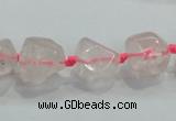 CNG339 15.5 inches 8*10mm - 15*18mm faceted nuggets rose quartz beads