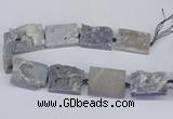 CNG3473 15.5 inches 30*40mm freeform plated druzy agate beads