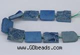 CNG3477 15.5 inches 30*40mm freeform plated druzy agate beads