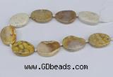 CNG3481 25*35mm - 30*40mm freeform chrysanthemum agate beads