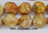 CNG3500 15.5 inches 12mm - 14mm faceted nuggets agate beads