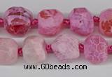 CNG3501 15.5 inches 12mm - 14mm faceted nuggets agate beads