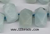 CNG3526 Top drilled  13*18mm - 15*20mm faceted nuggets amazonite beads