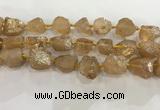 CNG3547 15*20mm - 20*25mm nuggets plated rough white crystal beads