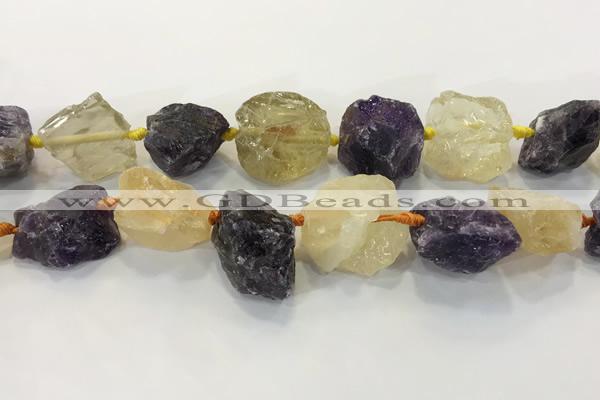 CNG3577 18*20mm - 25*30mm nuggets rough mixed quartz beads