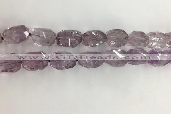 CNG3583 13*18mm - 15*20mm faceted nuggets light amethyst beads