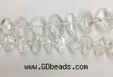 CNG3594 15*25mm - 25*35mm faceted nuggets white crystal beads